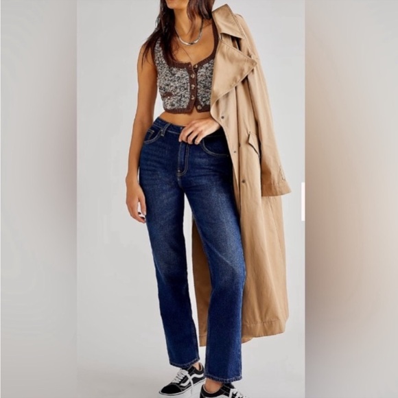 Free People Jeans We The Free Pacifica High Rise Slim Straight Leg Jeans 24 NWOT - Picture 1 of 7